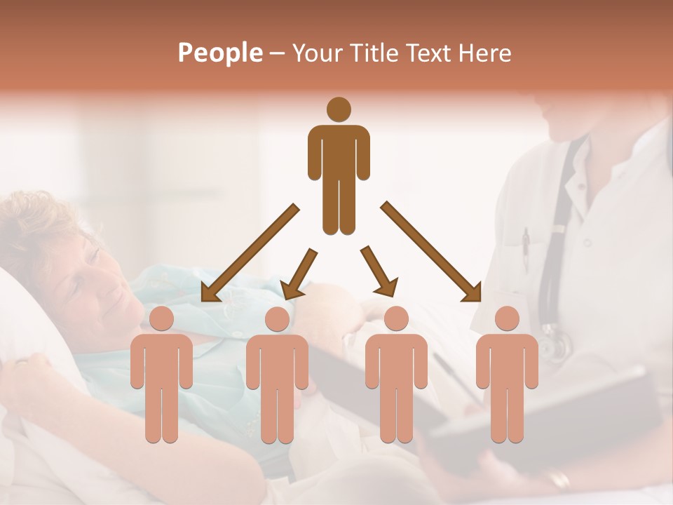 A Woman Laying In A Hospital Bed With A Nurse Next To Her PowerPoint Template