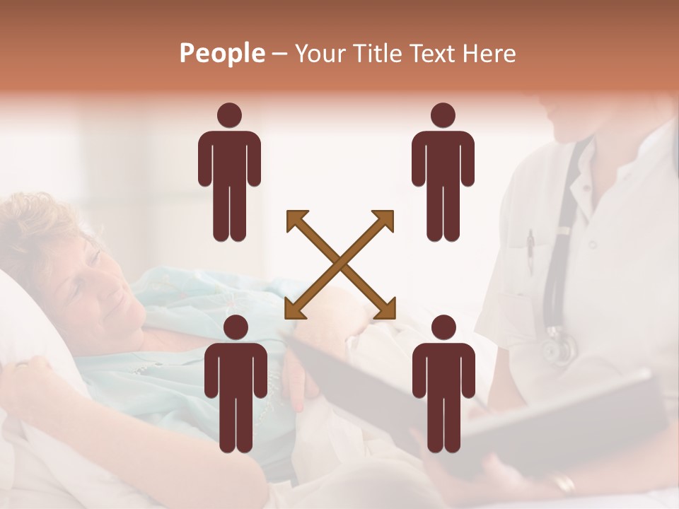 A Woman Laying In A Hospital Bed With A Nurse Next To Her PowerPoint Template