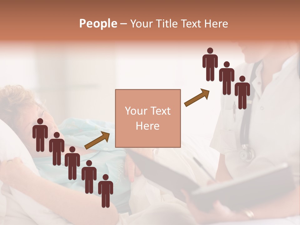 A Woman Laying In A Hospital Bed With A Nurse Next To Her PowerPoint Template