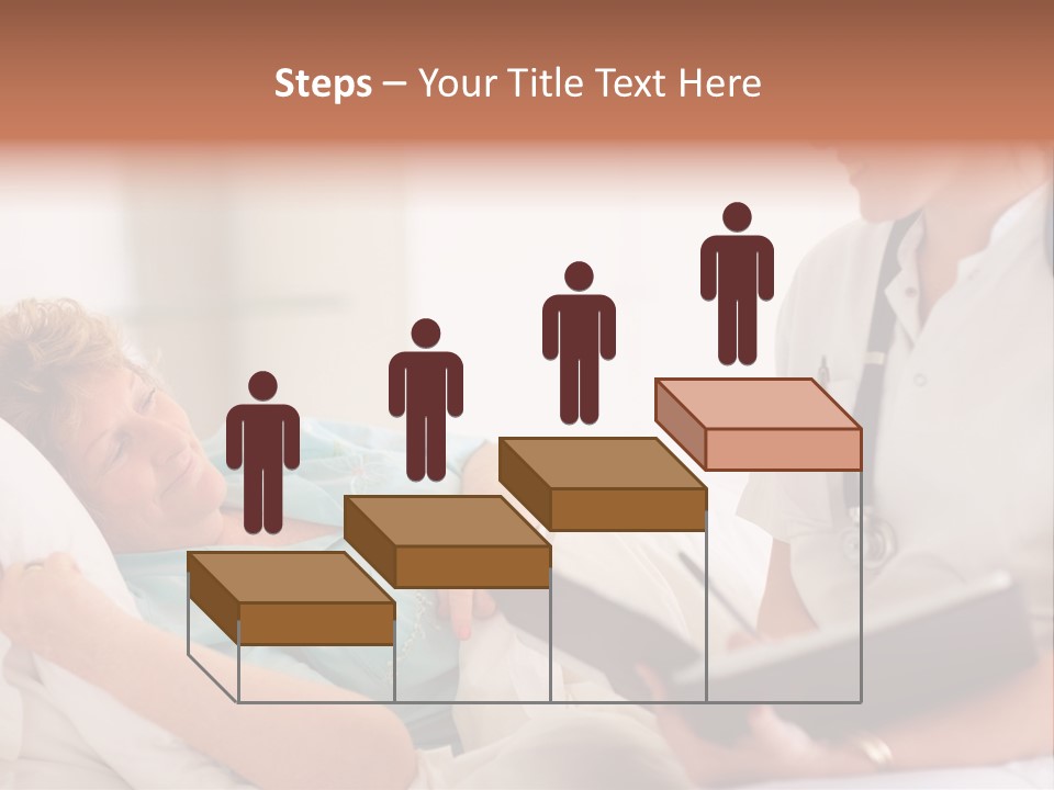 A Woman Laying In A Hospital Bed With A Nurse Next To Her PowerPoint Template