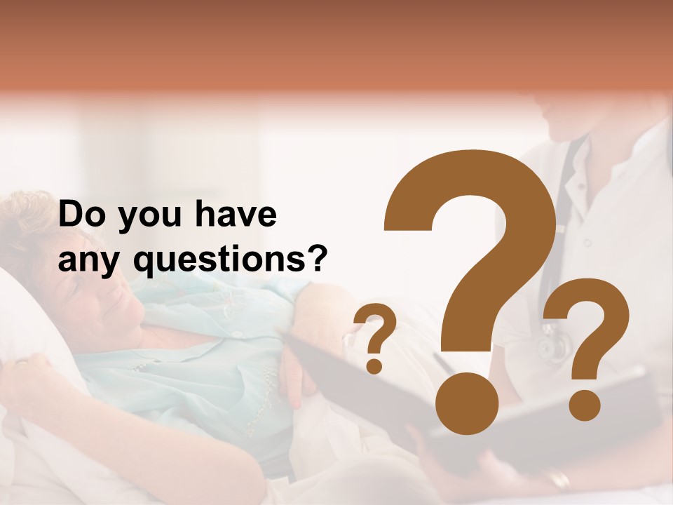 A Woman Laying In A Hospital Bed With A Nurse Next To Her PowerPoint Template