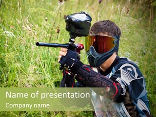 Terror Gun Mask PowerPoint Template