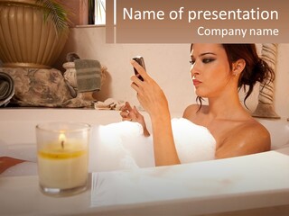 Wine Bath Glass PowerPoint Template