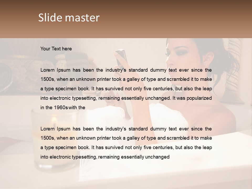 Wine Bath Glass PowerPoint Template