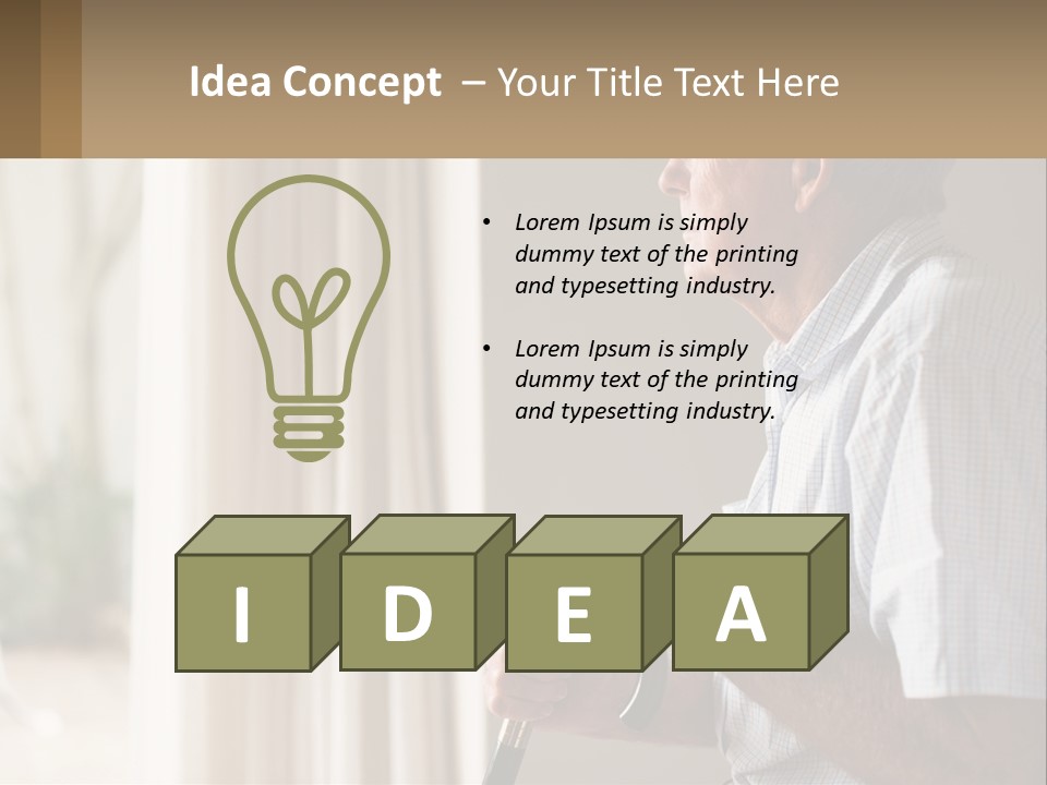 A Man Sitting In A Chair Looking Out A Window PowerPoint Template