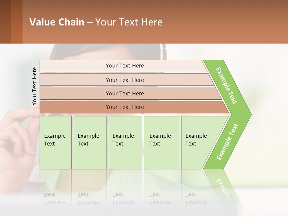 A Woman Wearing A Headset With A Business Card In Front Of Her PowerPoint Template