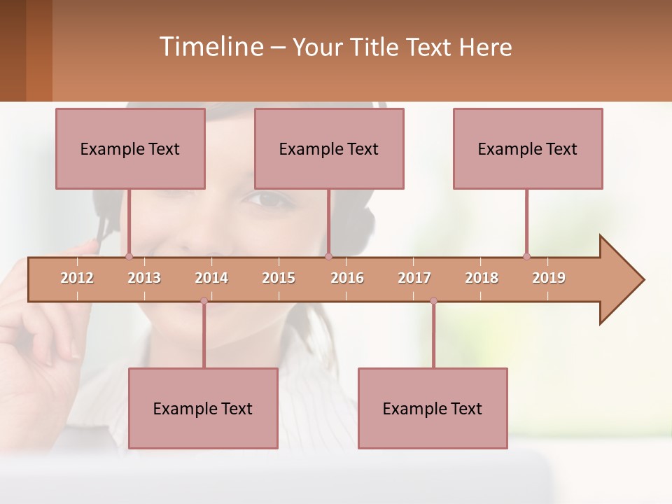 A Woman Wearing A Headset With A Business Card In Front Of Her PowerPoint Template