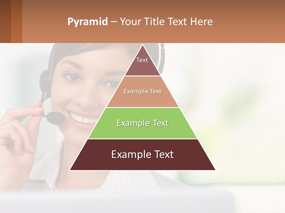 A Woman Wearing A Headset With A Business Card In Front Of Her PowerPoint Template