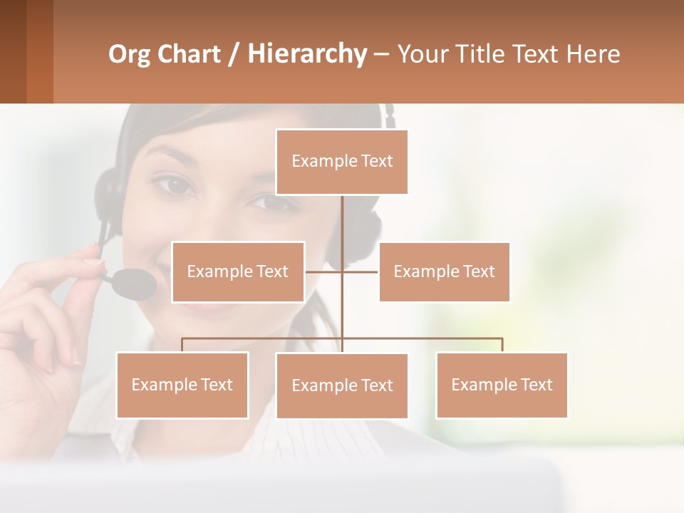 A Woman Wearing A Headset With A Business Card In Front Of Her PowerPoint Template