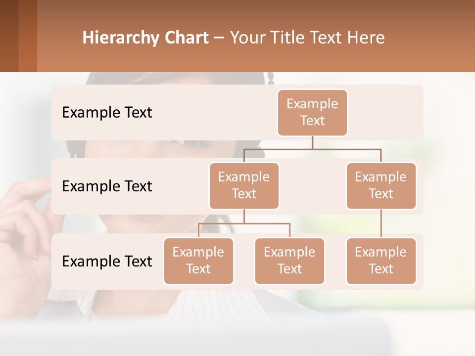 A Woman Wearing A Headset With A Business Card In Front Of Her PowerPoint Template