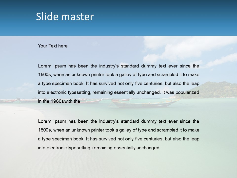 Blue Palm Sun PowerPoint Template