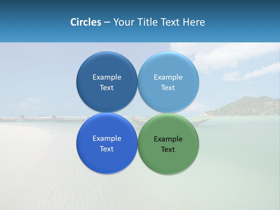 Blue Palm Sun PowerPoint Template