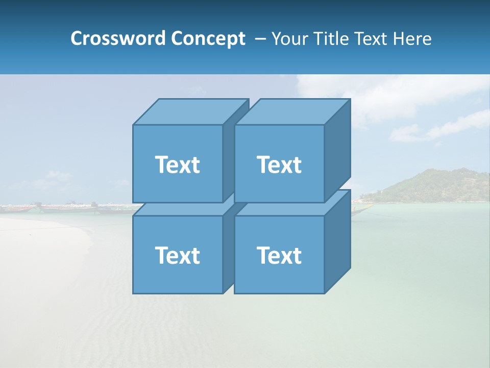Blue Palm Sun PowerPoint Template