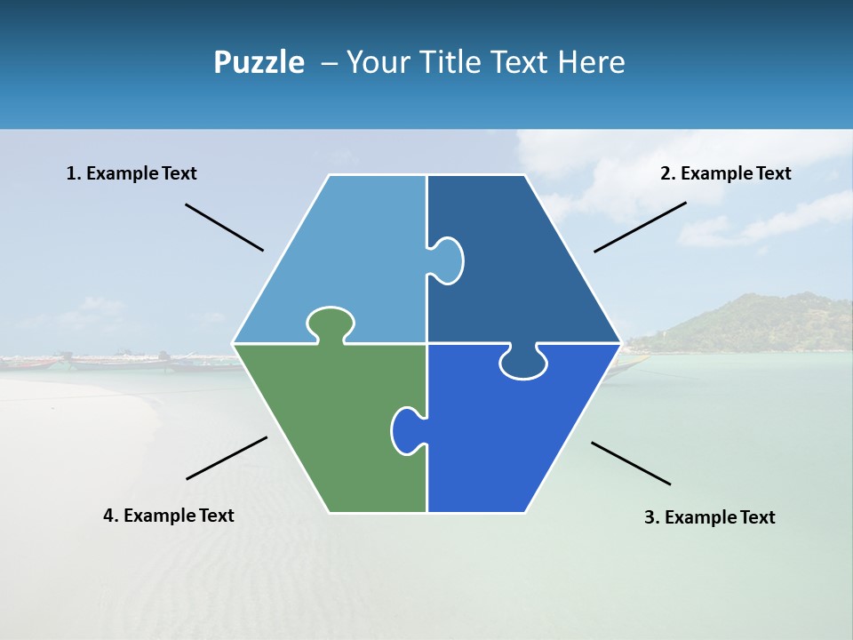 Blue Palm Sun PowerPoint Template