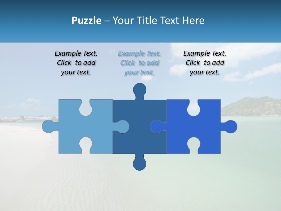 Blue Palm Sun PowerPoint Template