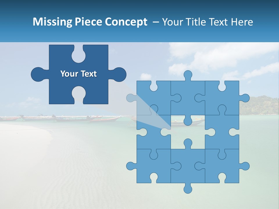 Blue Palm Sun PowerPoint Template