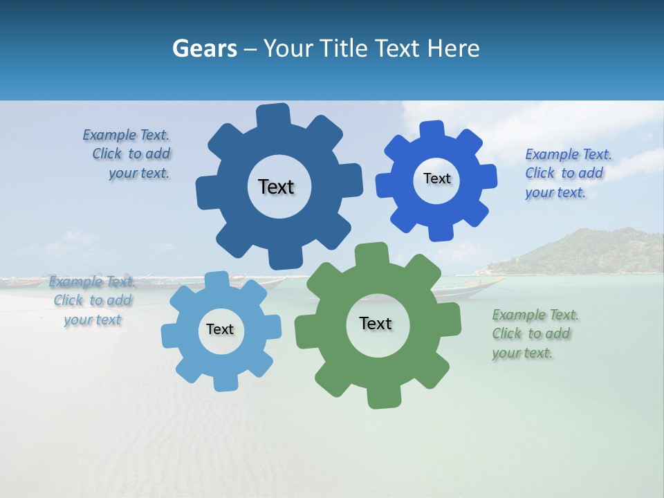Blue Palm Sun PowerPoint Template