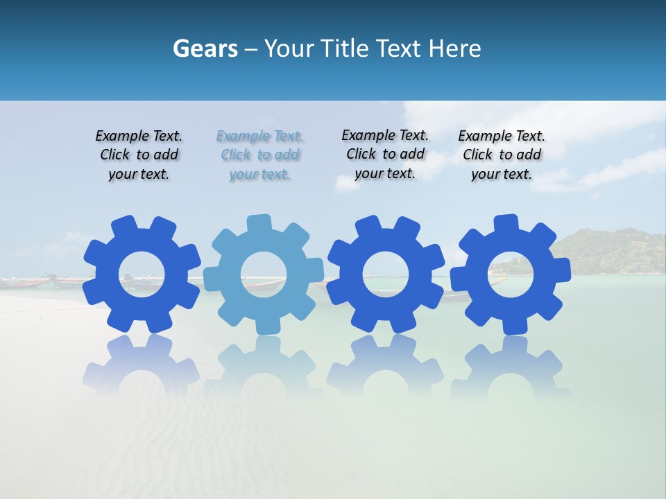 Blue Palm Sun PowerPoint Template