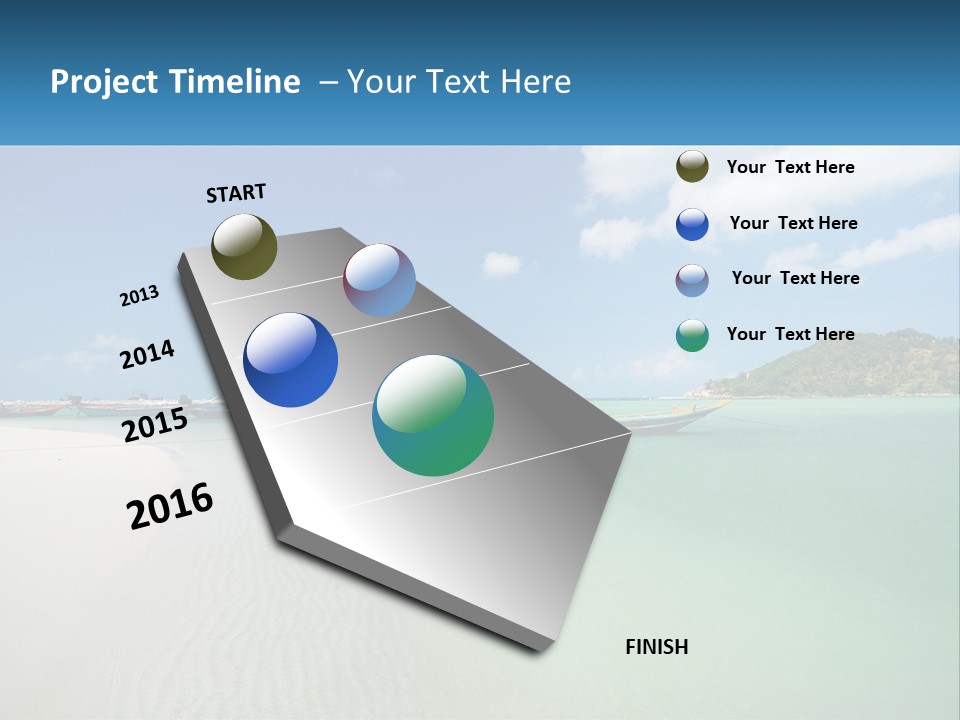 Blue Palm Sun PowerPoint Template