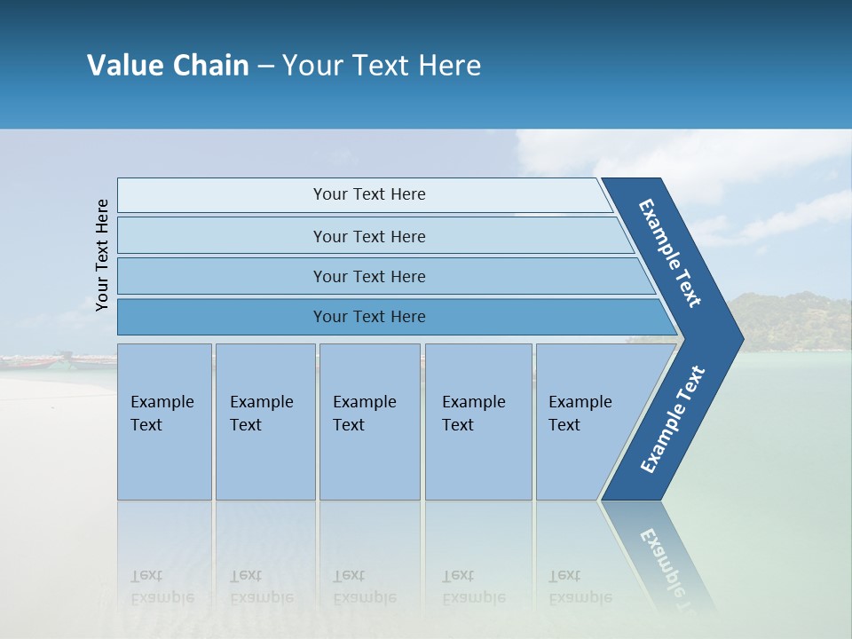 Blue Palm Sun PowerPoint Template
