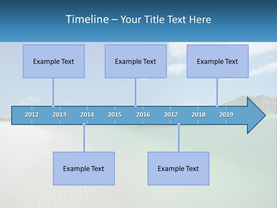 Blue Palm Sun PowerPoint Template