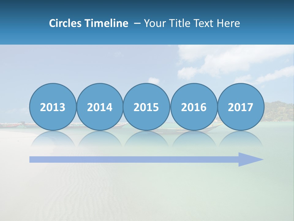 Blue Palm Sun PowerPoint Template
