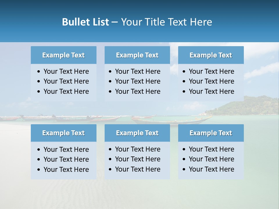Blue Palm Sun PowerPoint Template