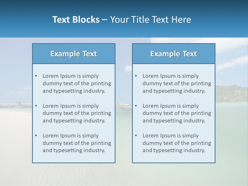 Blue Palm Sun PowerPoint Template
