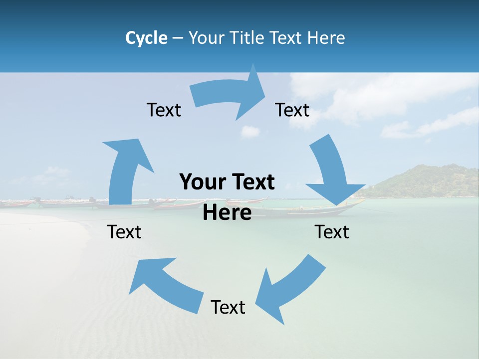 Blue Palm Sun PowerPoint Template