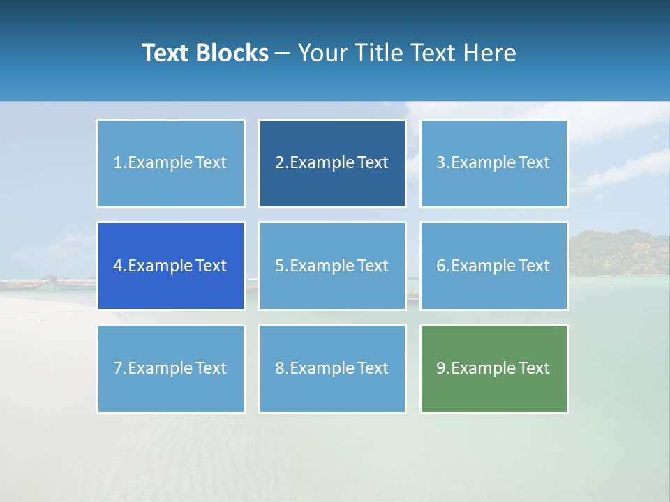 Blue Palm Sun PowerPoint Template