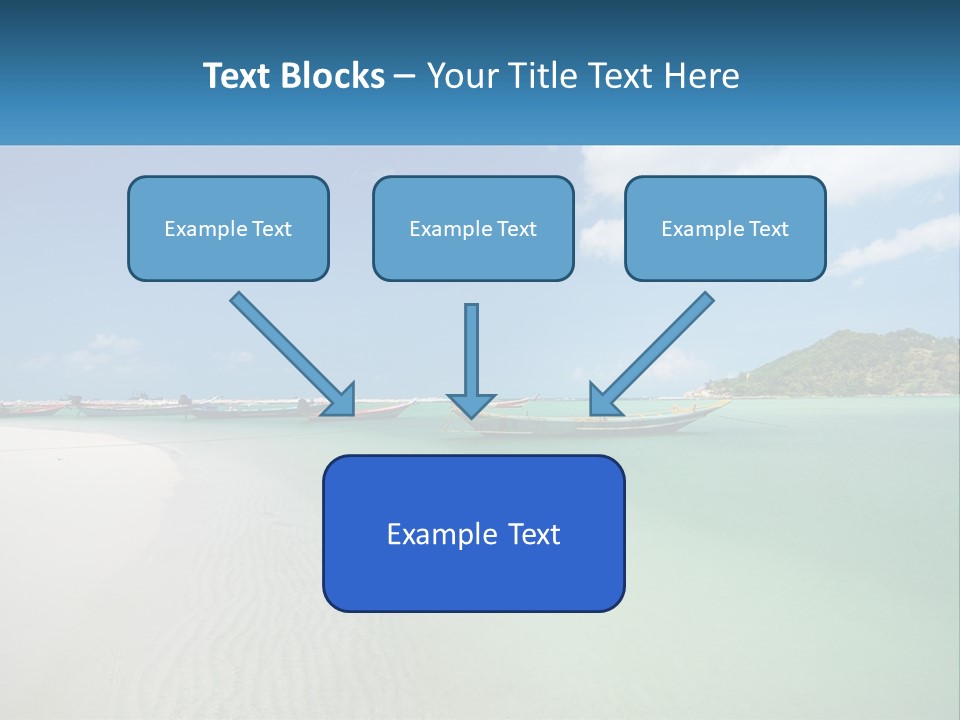 Blue Palm Sun PowerPoint Template