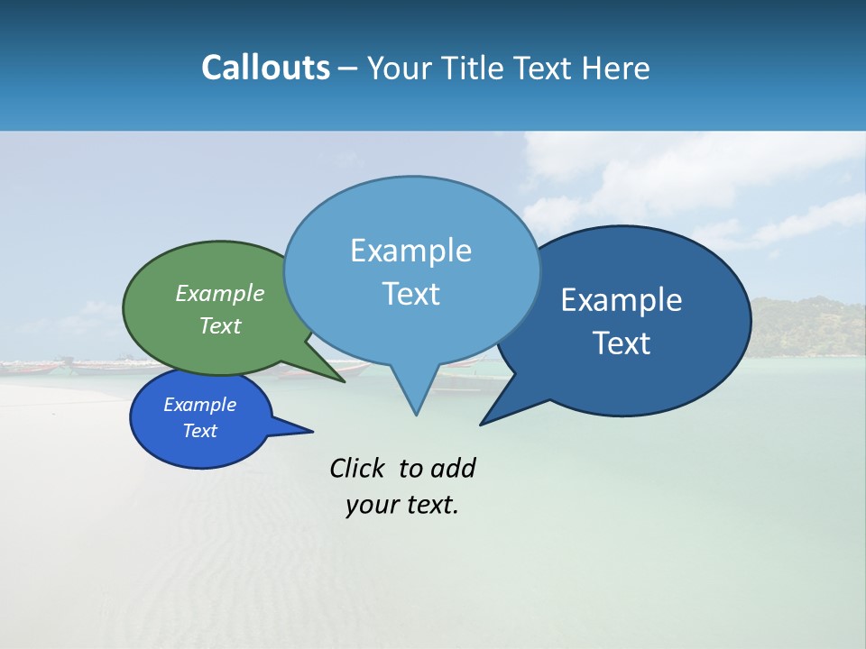 Blue Palm Sun PowerPoint Template