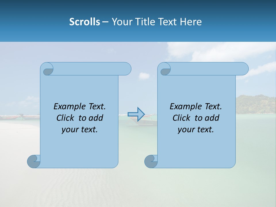 Blue Palm Sun PowerPoint Template