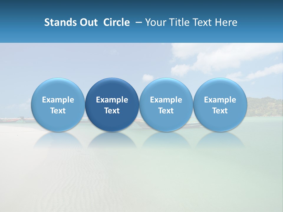 Blue Palm Sun PowerPoint Template