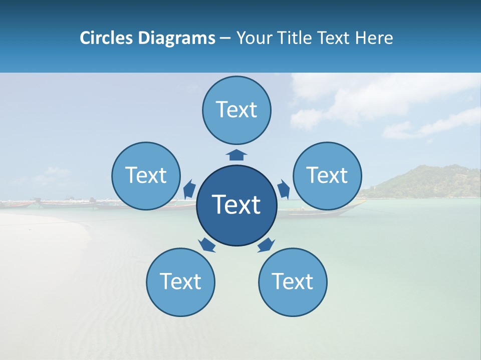 Blue Palm Sun PowerPoint Template