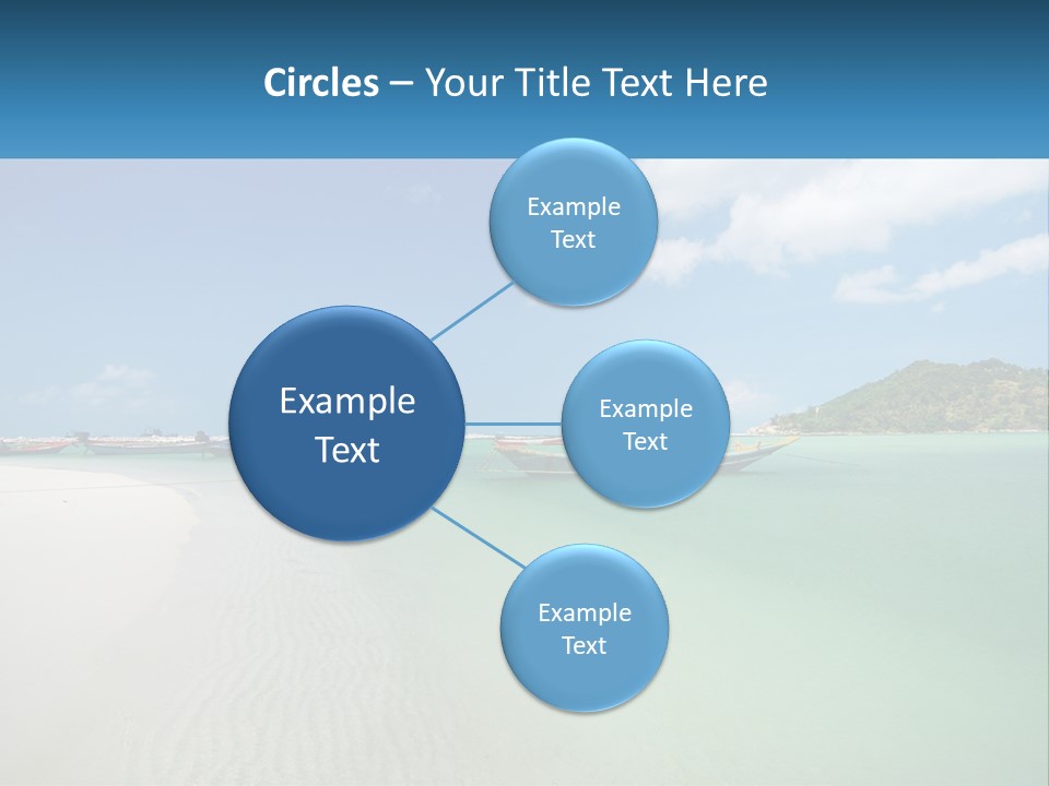 Blue Palm Sun PowerPoint Template