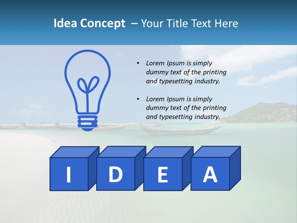 Blue Palm Sun PowerPoint Template