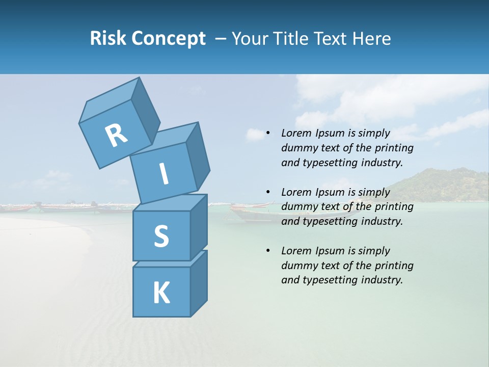 Blue Palm Sun PowerPoint Template