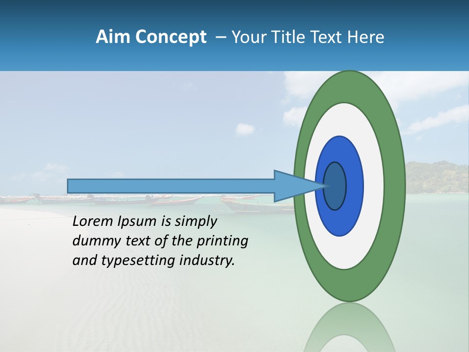 Blue Palm Sun PowerPoint Template