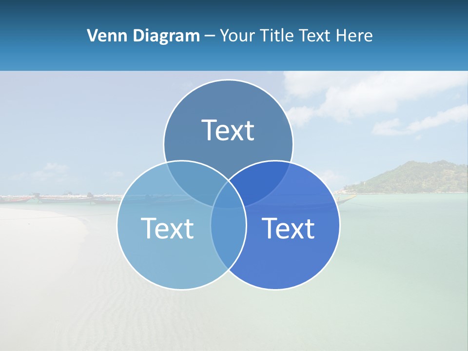 Blue Palm Sun PowerPoint Template