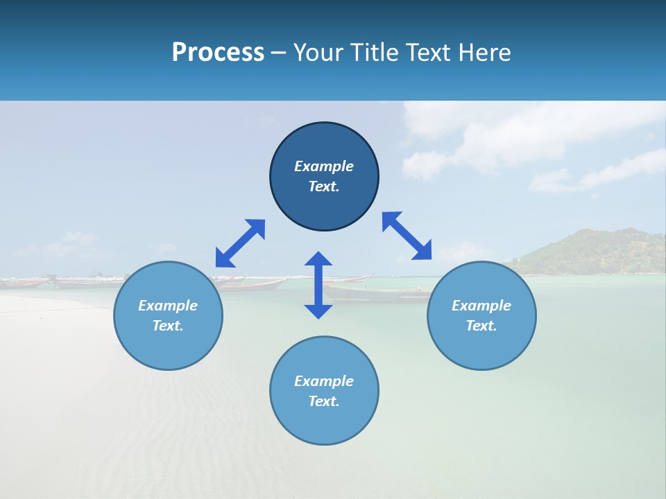 Blue Palm Sun PowerPoint Template