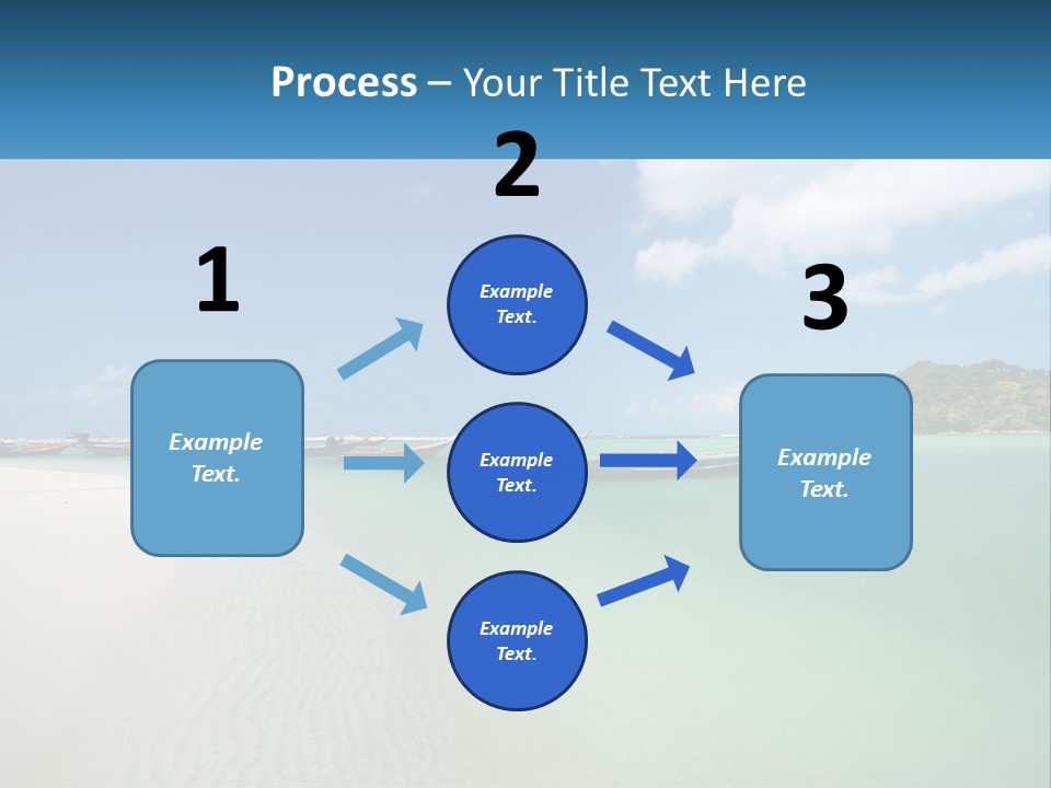 Blue Palm Sun PowerPoint Template