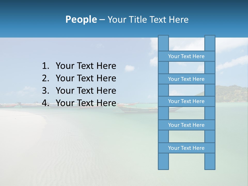 Blue Palm Sun PowerPoint Template