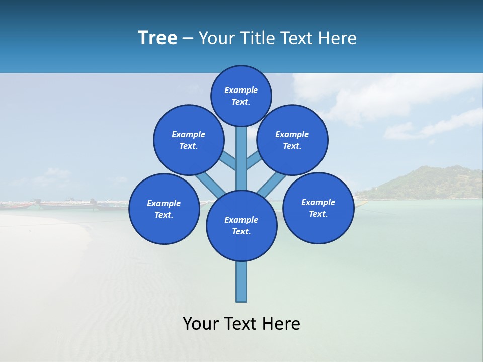 Blue Palm Sun PowerPoint Template