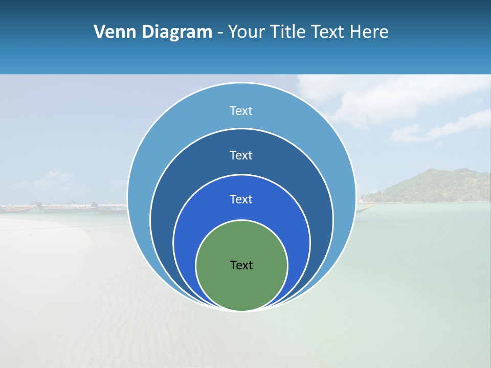 Blue Palm Sun PowerPoint Template