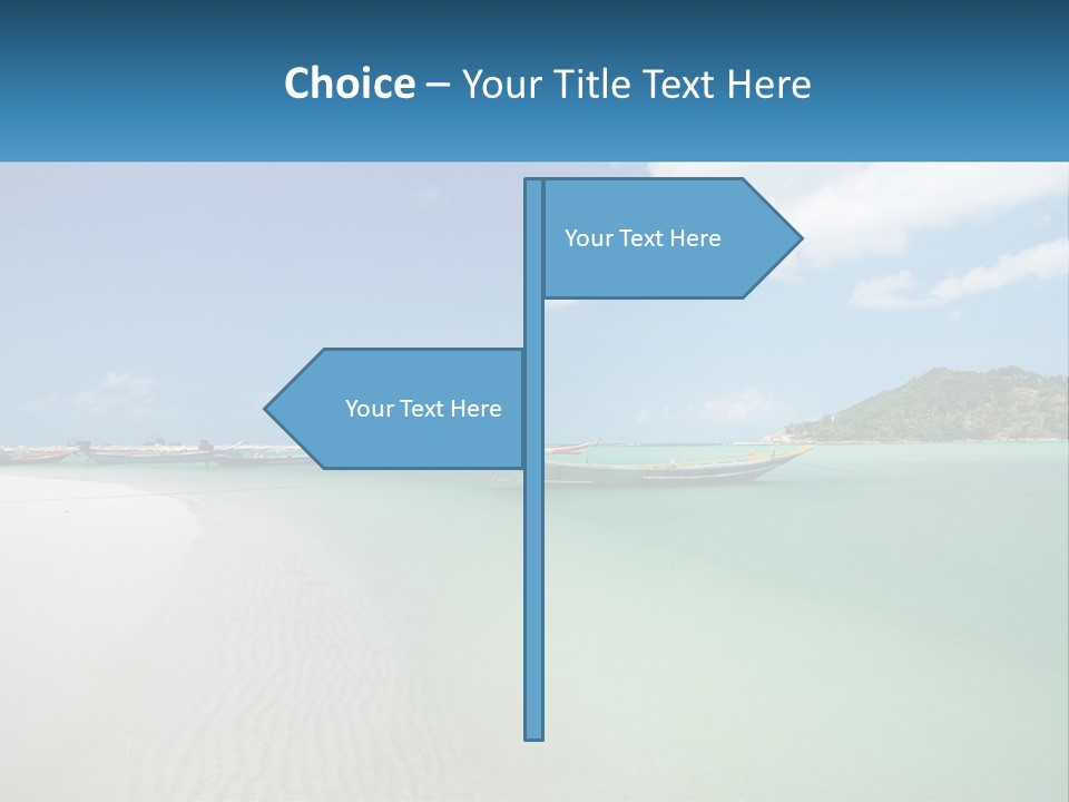 Blue Palm Sun PowerPoint Template