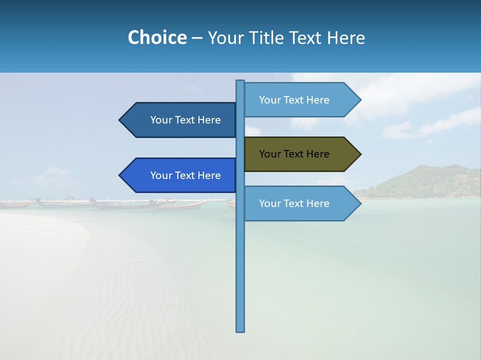 Blue Palm Sun PowerPoint Template