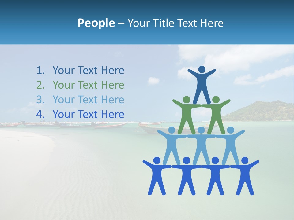 Blue Palm Sun PowerPoint Template