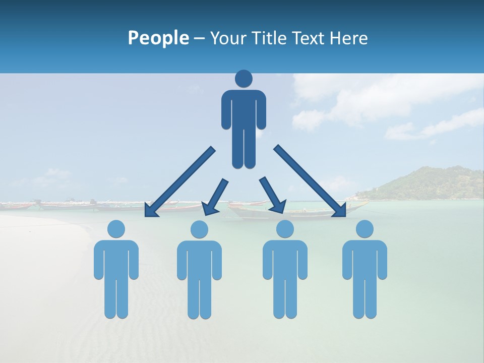 Blue Palm Sun PowerPoint Template