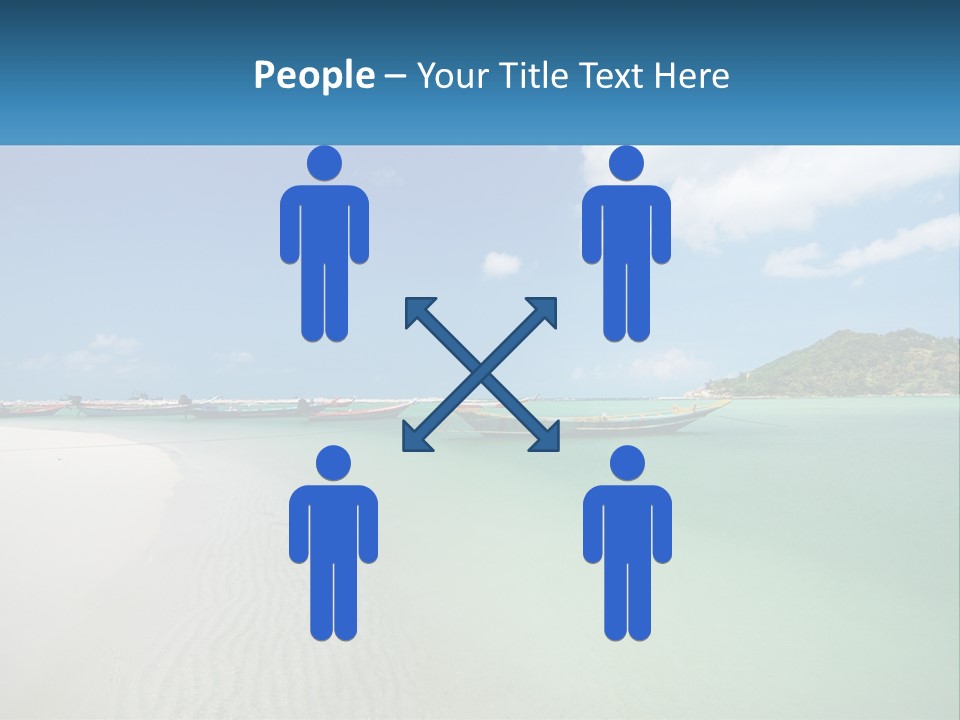 Blue Palm Sun PowerPoint Template